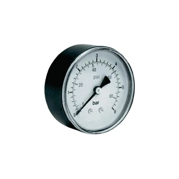 Légnyomásmérő 40 mm hátoldali G1/8 csatlakozó fehér számlap 0-80 PSI