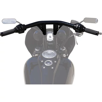 12” Straight Up T Bar kormány nem dimpled 4 lyukas fekete porfestett 1 1/4” Throttle By Wire