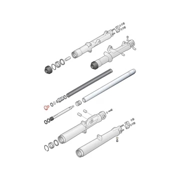 Villacső csavar lapos tetővel alátéttel 41mm villákhoz króm – Big Twin Evolution; Twin Cam