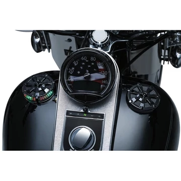 Alley Cat LED üzemanyag és akkumulátor kijelző fényes fekete – Twin Cam; Milwaukee-Eight