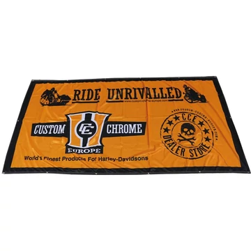 CCE műhely banner – Harley‑Davidson alkatrész reklám
