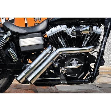 Firestarter kipufogórendszer hővédő nélkül polírozott sima végkupakkal polírozott 2.5" – Twin Cam