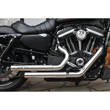 Top Chopp lépcsőzetes kipufogórendszer hővédő nélkül polírozott sima végkupakkal polírozott 2.5" – Sportster Evolution