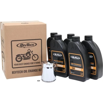 High Performance SAE 20W50 olajcsere készlet 5 liter króm olajszűrővel – Milwaukee-Eight flakon