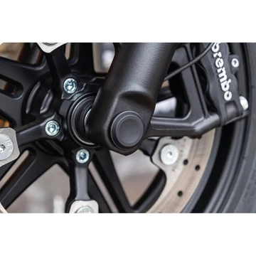 Simított első tengelykupak Ricks logó nélkül fekete szatén – Sportster Evolution