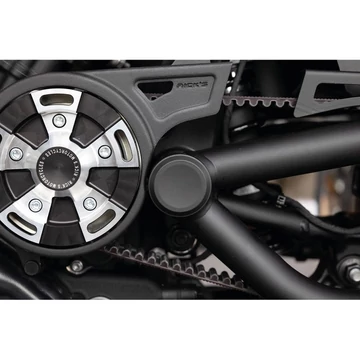 Sima lengőkar tengelyfedél Ricks logó nélkül szatén fekete – Sportster Evolution