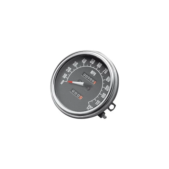 68-84 FL stílusú sebességmérő 120 mph fekete skála 2:1 – Shovelhead; Big Twin Evolution