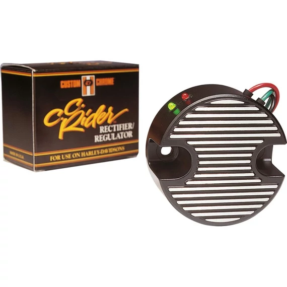 12V generátor szabályzó integrált töltésfigyelővel fekete – Ironhead; Panhead; Shovelhead
