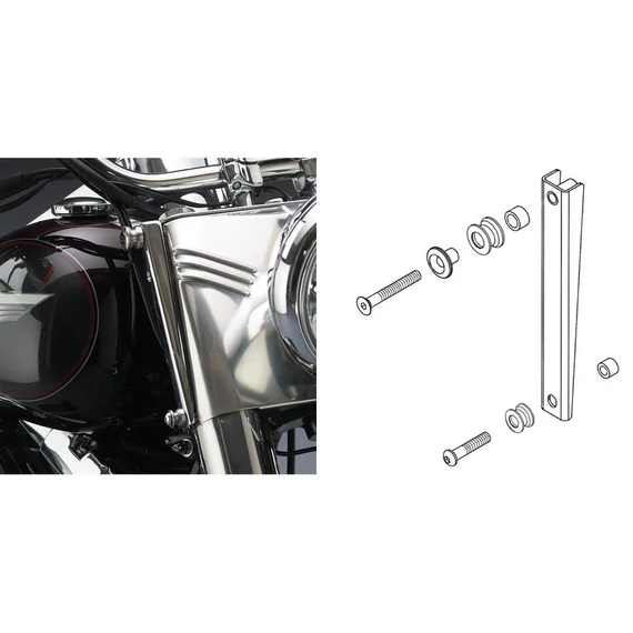 Szerelőkészlet FLST Lightbar nélküli szélvédő konzolhoz króm – Twin Cam