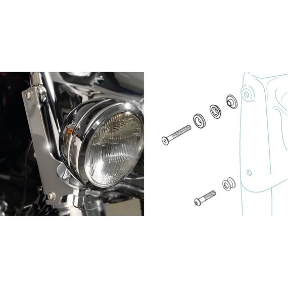 Switchblade rögzítőkészlet szélvédő konzolhoz króm – Twin Cam; Milwaukee-Eight