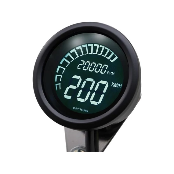 Digitális Velona sebességmérő fordulatszámmérő 200 mph 250 km/h fekete 60 mm