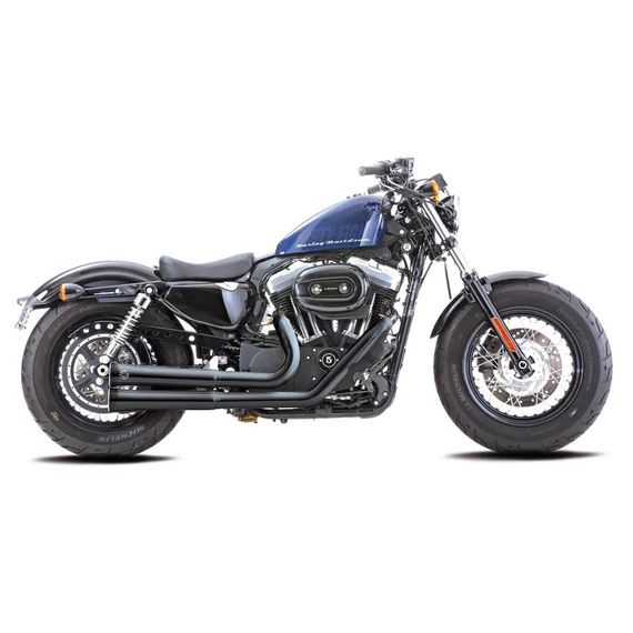 Double Groove 2 az 2 ben kipufogórendszer fekete szatén – Sportster Evolution