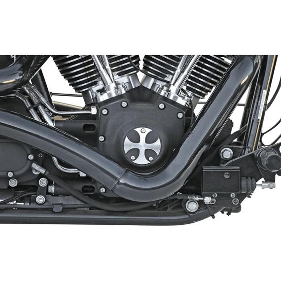 Kereszt gyújtásfedél 3 furatú két színű eloxált – Twin Cam; Big Twin Evolution