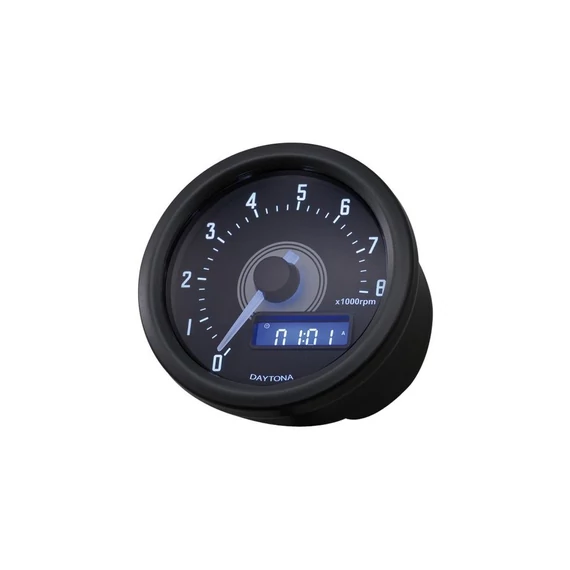Velona60 fordulatszámmérő 0-8000 RPM fekete rozsdamentes acél