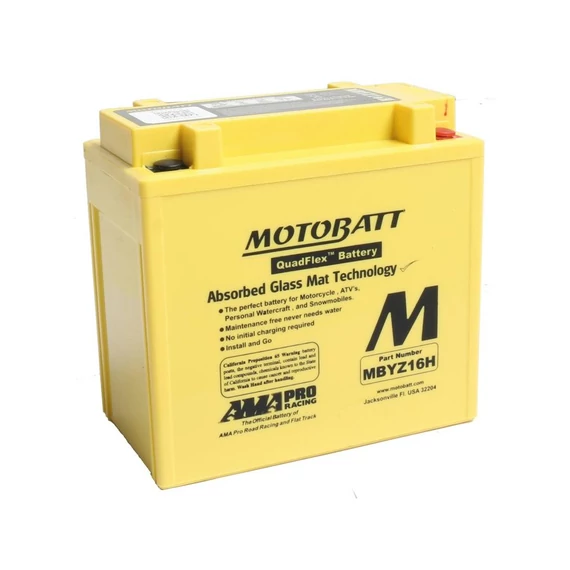 Quadflex AGM akkumulátor, 240 A, 16.5 Ah. – – Sportster Evolution