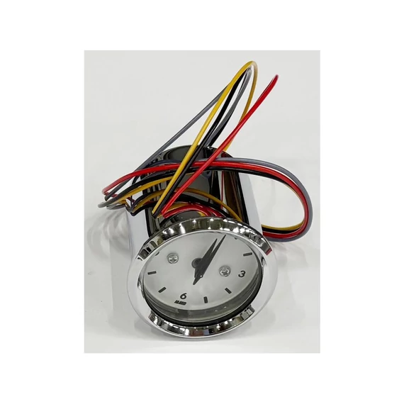 CLOCK BASIC króm fehér kék világítású óra