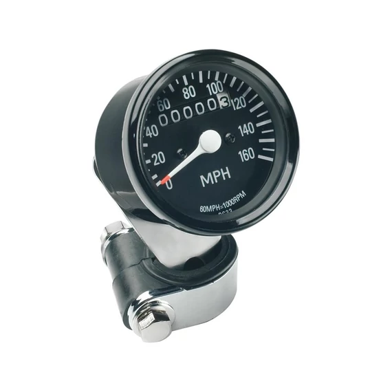Mini sebességmérők nullázható odométerrel 140 mph fekete skála 2:1 fekete