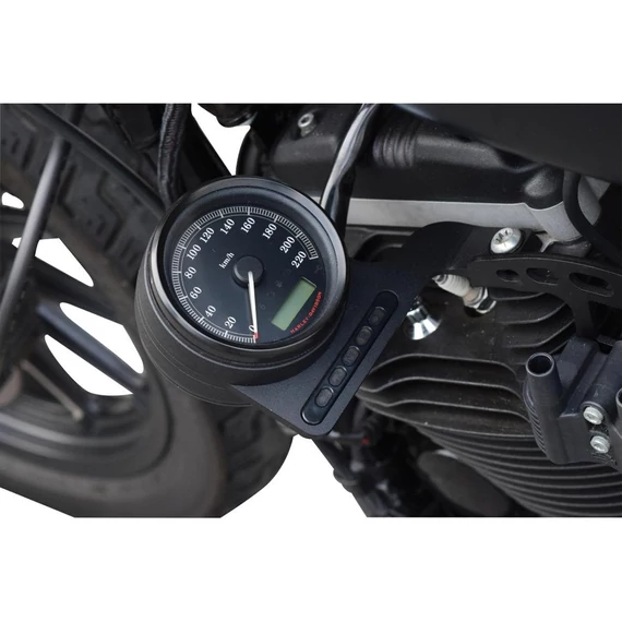 Sebességmérő áthelyező konzol fekete porszórt – Sportster Evolution