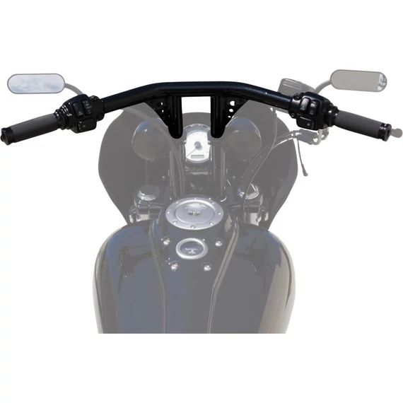 12” Straight Up T Bar kormány nem dimpled 4 lyukas fekete porfestett 1 1/4” Throttle By Wire