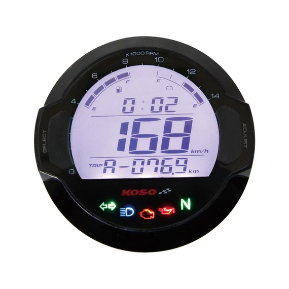 D64 sebességmérő fordulatszámmérő 360 km/h fehér skála 64 mm