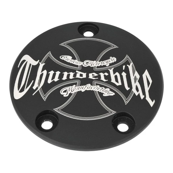Thunderbike point fedél 3 furatos Thunderbike logóval fekete – Twin Cam