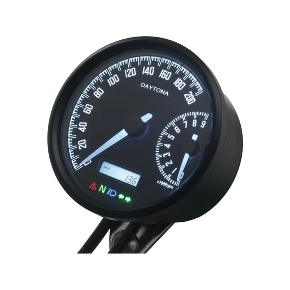 Velona-W sebességmérő fordulatszámmérő 200 fekete porszórt 80 mm