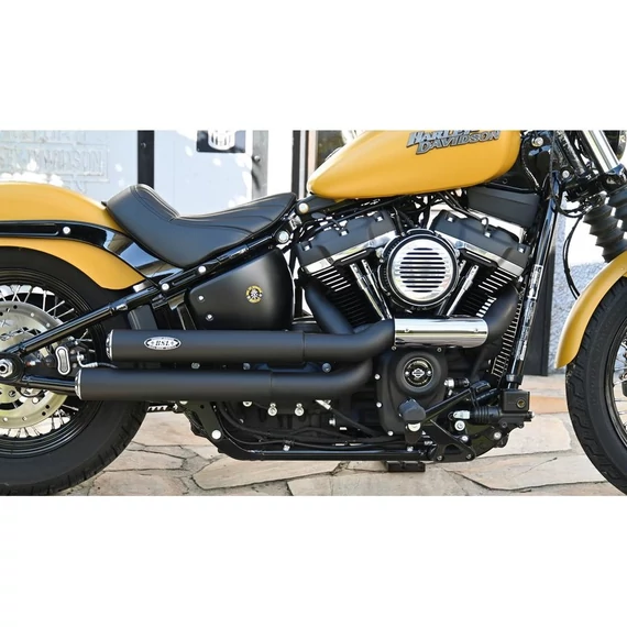 Drager Drag kipufogórendszer polírozott sima hővédővel polírozott sima végkupakkal fekete 70 mm – Milwaukee-Eight