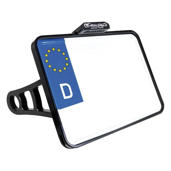 Oldalsó rendszámtábla tartó króm 220x200 mm német szabvány – Sportster – Evo – 2005–2020