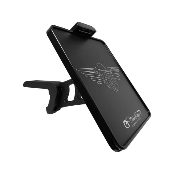 Oldalsó rendszámtábla tartó fekete eloxált 220x200 mm német szabvány – Dyna, Softail – 2019–2020