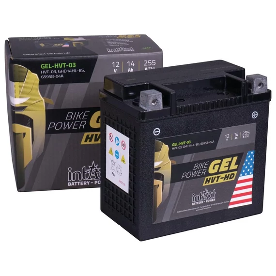 GHD14HL-BS HVT‑03 Bike‑Power GEL akkumulátor. – – Sportster Evolution