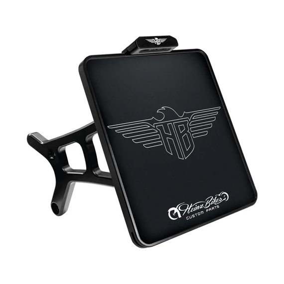 Oldalsó rendszámtábla tartó fekete eloxált 210x130 mm – Sportster – Evo – 2021–2024