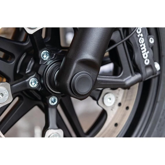 Simított első tengelykupak Ricks logó nélkül fekete szatén – Sportster Evolution