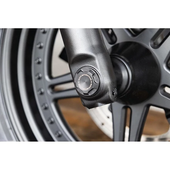 Prémium első tengelykupak Ricks logóval fekete szatén – Sportster Evolution