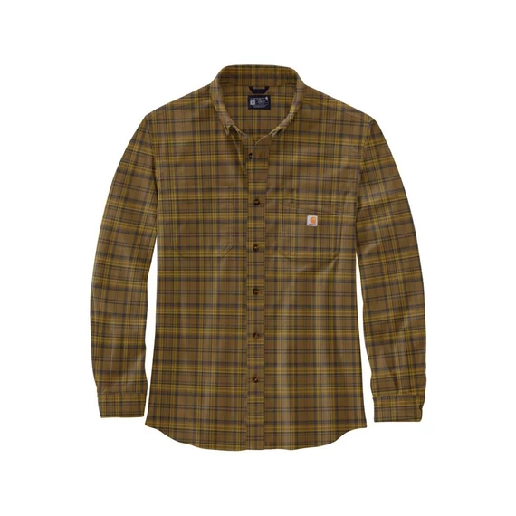 Rugged Flex Relaxed Fit középvastag flanel hosszú ujjú kockás ing L