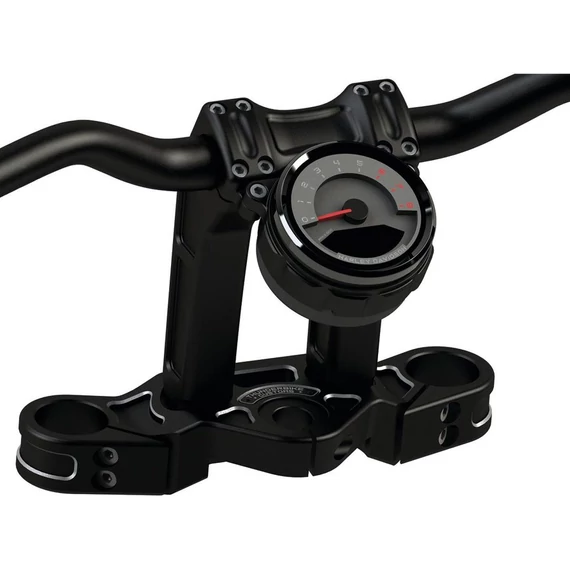 Clubstyle riser készlet 7” (177.8 mm) magas 1 1/4” (31.75 mm) kormányhoz kerek műszer fekete szatén – Milwaukee-Eight
