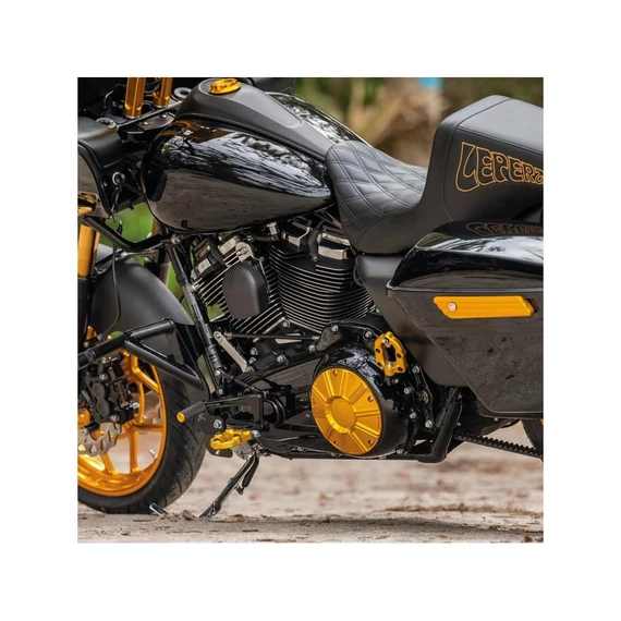 10 Gauge derby fedél arany eloxált – Twin Cam; Milwaukee-Eight