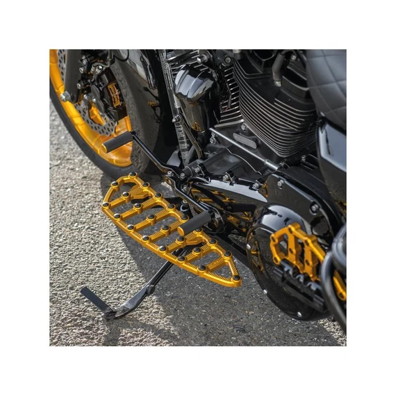 MX vezető lábdeszkák arany eloxált – Big Twin Evolution; Twin Cam; Milwaukee-Eight