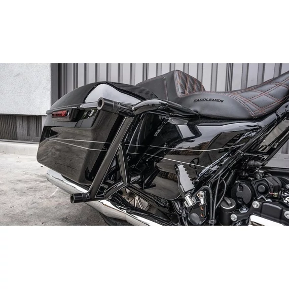 Brawler hátsó bukócső készlet fekete porszórt – Twin Cam; Milwaukee-Eight