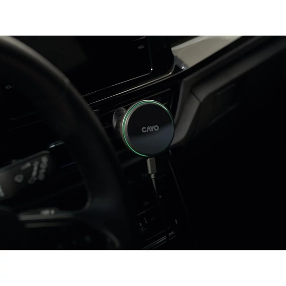 car.dokk telefon tartó rendszer indukciós töltéssel fekete