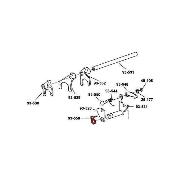 Váltókar tengely rugó – Twin Cam; Big Twin Evolution
