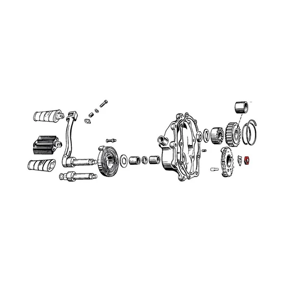 FOGASKERÉK ANYA - Knucklehead; Panhead CCE – Harley-Davidson kompatibilis