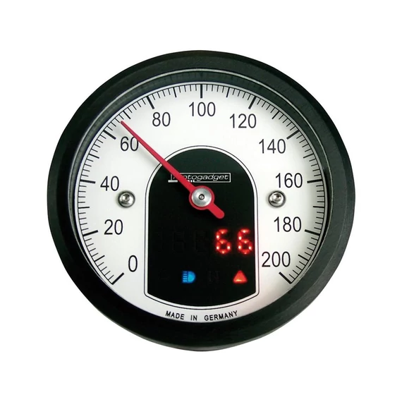 Motoscope mini Sebességmérő Skála: 200 mph; 200 km/h; Skála színe: fehér Fekete 49 mm – Harley-Davidson kompatibilis