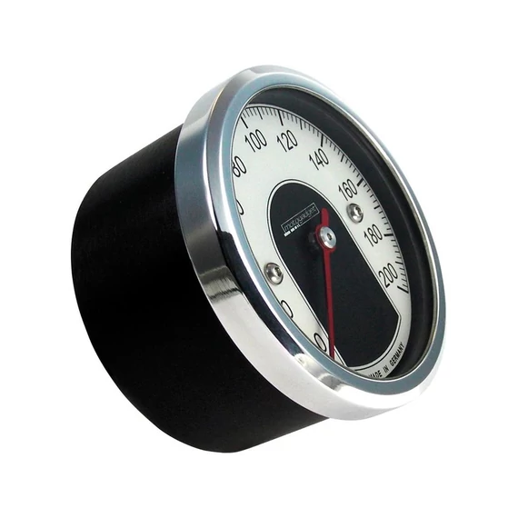 Motoscope mini Sebességmérő Skála: 200 mph; 200 km/h; Skála színe: fehér Polírozott alumínium 49 mm – Harley-Davidson kompatibilis
