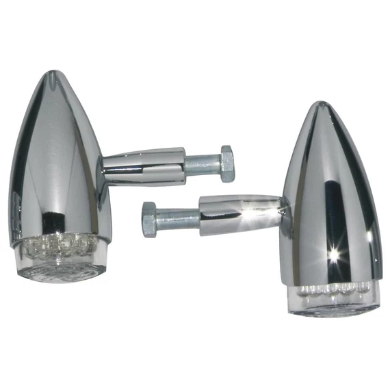 Világítás és V-alakú markolat LED-es első és hátsó irányjelzőkkel, krómozott 2,5 cm-es gázbowdenekkel – Harley-Davidson kompatibilis