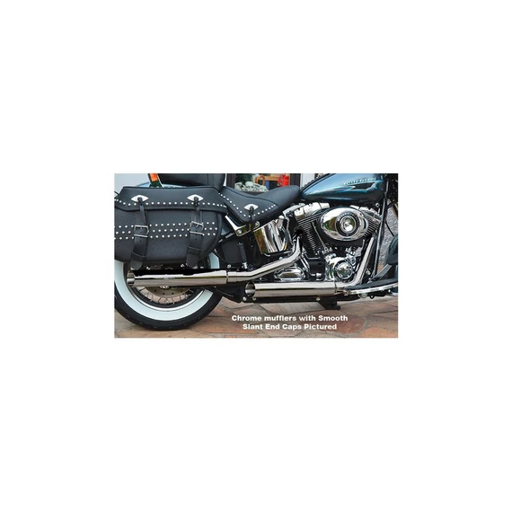 Gun Smooth Slip On kipufogódobok, ferde végű sapka, fekete, króm – Harley-Davidson kompatibilis