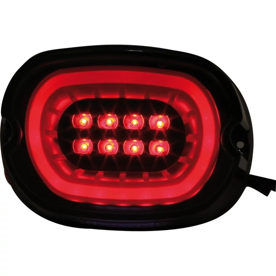 Flathead, OEM stílusú LED-es hátsó lámpa, fekete fényvisszaverővel, fekete LED – Harley-Davidson kompatibilis