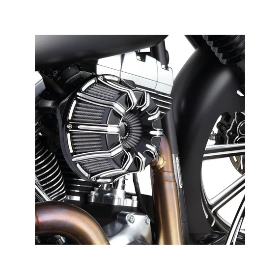 10-es méretű fordított sorozatú, fekete vágású eloxált légszűrő – Harley-Davidson kompatibilis