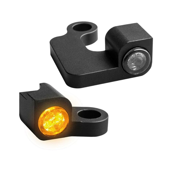 NANO sorozatú LED-es irányjelzők fekete eloxált füst LED-ekkel HeinzBikes – Harley-Davidson kompatibilis