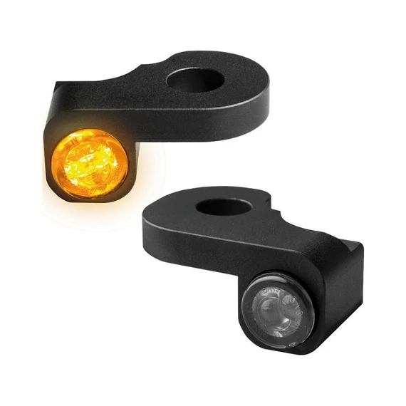 NANO sorozatú LED-es irányjelzők, fekete eloxált, füstszínű LED-ek – Harley-Davidson kompatibilis