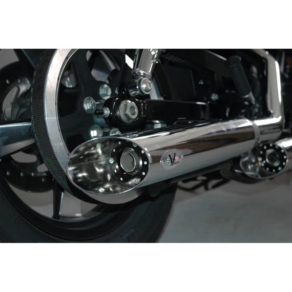 Dupla Slip-On kipufogódob szett végzáróval, krómozott – Harley-Davidson kompatibilis